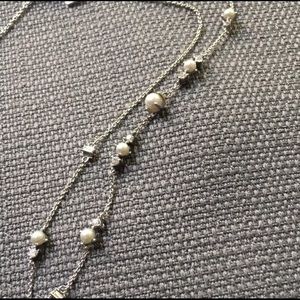 Banana Republic long silver toned necklace